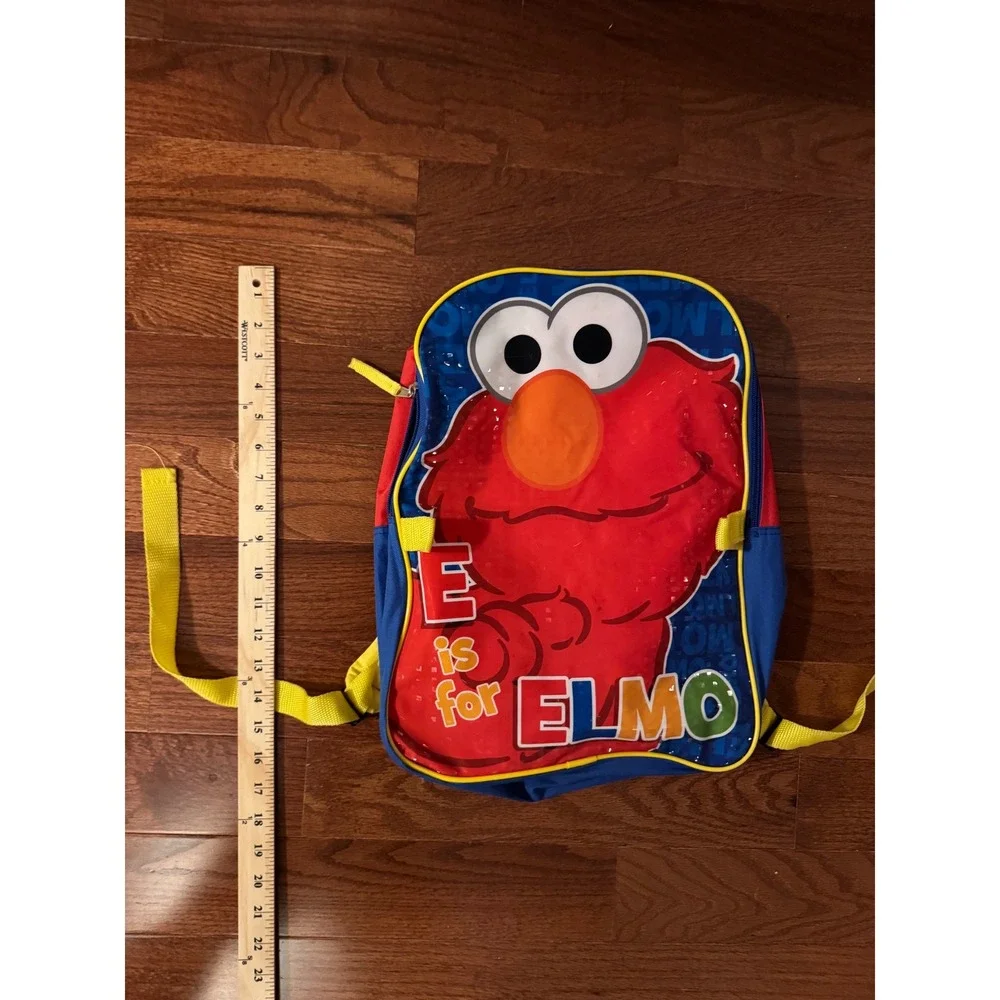 Sesame Street Elmo Backpack Red Blue Yellow Fast Forward School Bag Kids